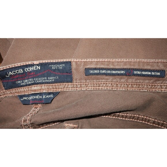 Jacob Cohen Men's Brown Jeans Size 37 X 34 Slim Ribbed Comfort Stretch Striped - Picture 11 of 14